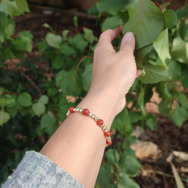 Bracelet Louane Cornaline rouge 
