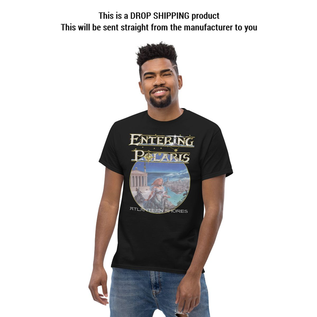 Entering Polaris - Atlantean Shores black unisex t-shirt