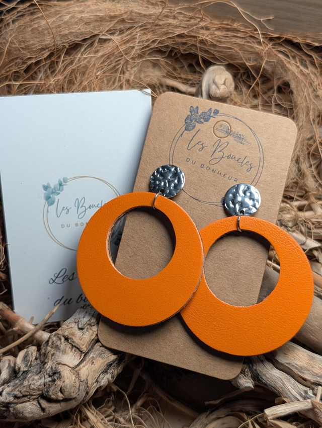 Boucles d'oreilles Années 80/90 Moon orange x031