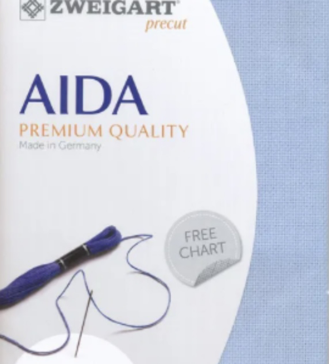 Zweigart 14ct Aida Baby Blue 48cm x 53cm Fat Quarter