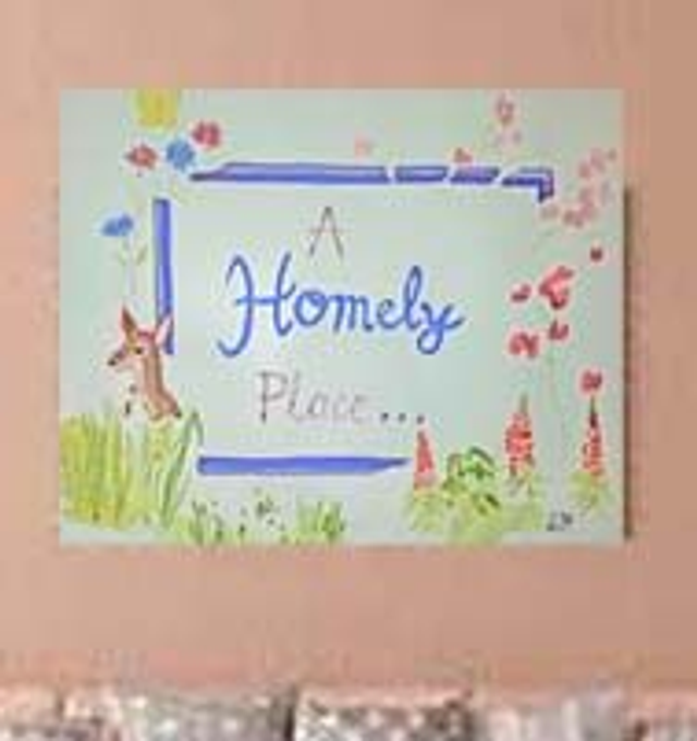 Homely Place DEER Painted Word Art