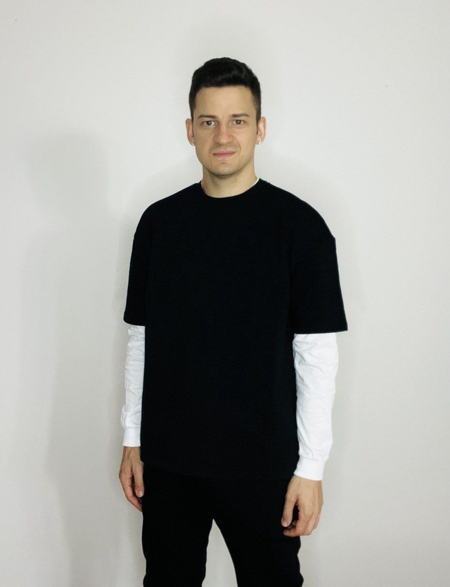 FELPA UOMO OVERSIZE NERA