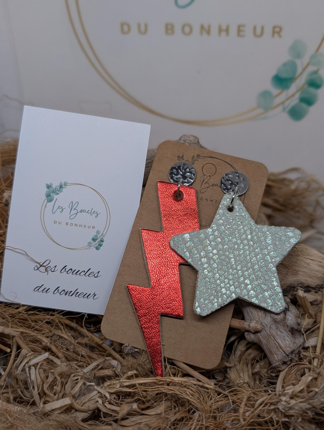 Boucles d&#039;oreilles Asymétrique rouge orangé vert pastel as031