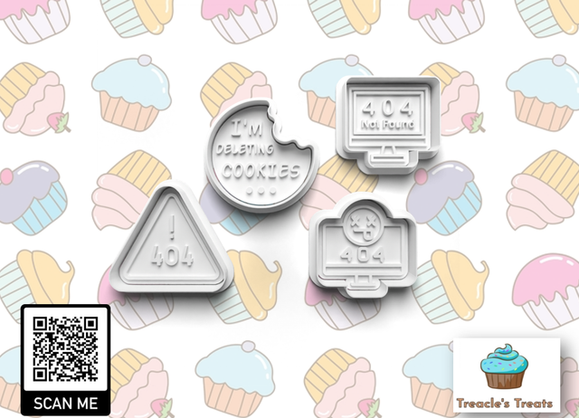 0404 Mot Found Theme Fondant/cookie stamps with cutters