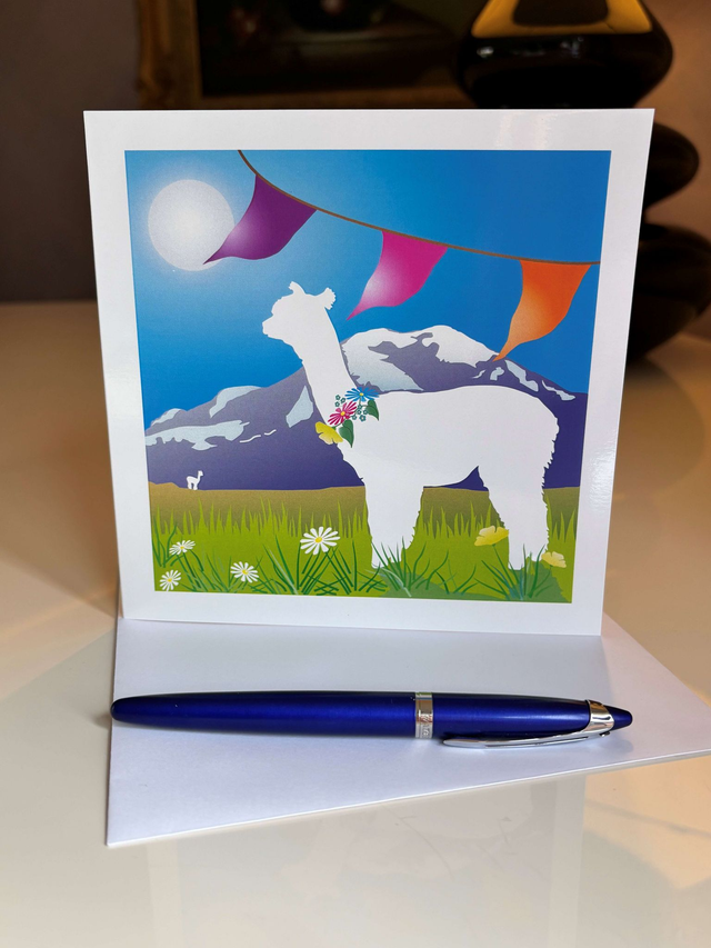 'Cool Mountain', Alpaca Greetings Card