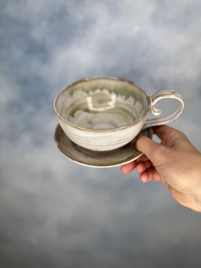 VANILIA duża filiżanka ze spodkiem 