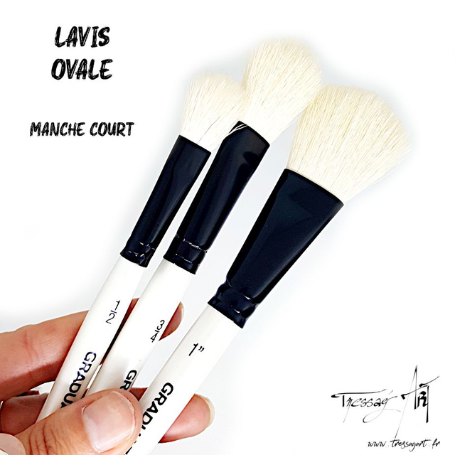 DALER ROWNEY - PINCEAU COURT UNITE - LAVIS OVALE - CHEVRE - CA075