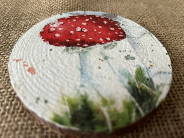 Toadstool candle plate 