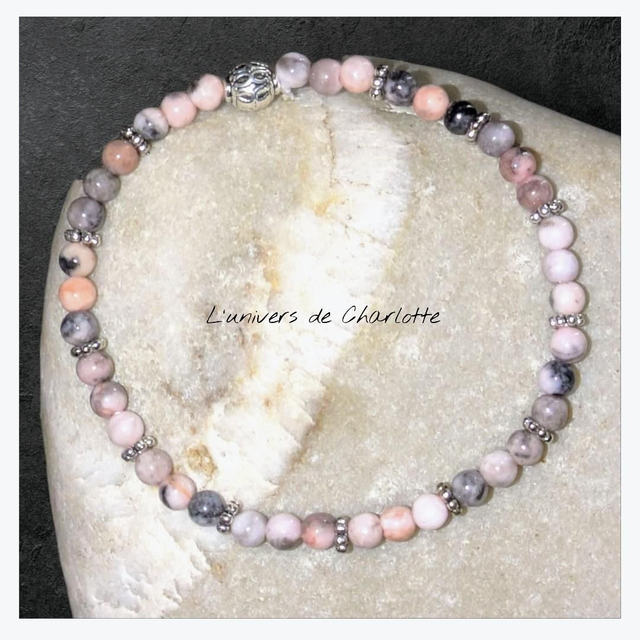 Bracelet "Opale rose" 4mm BR-237