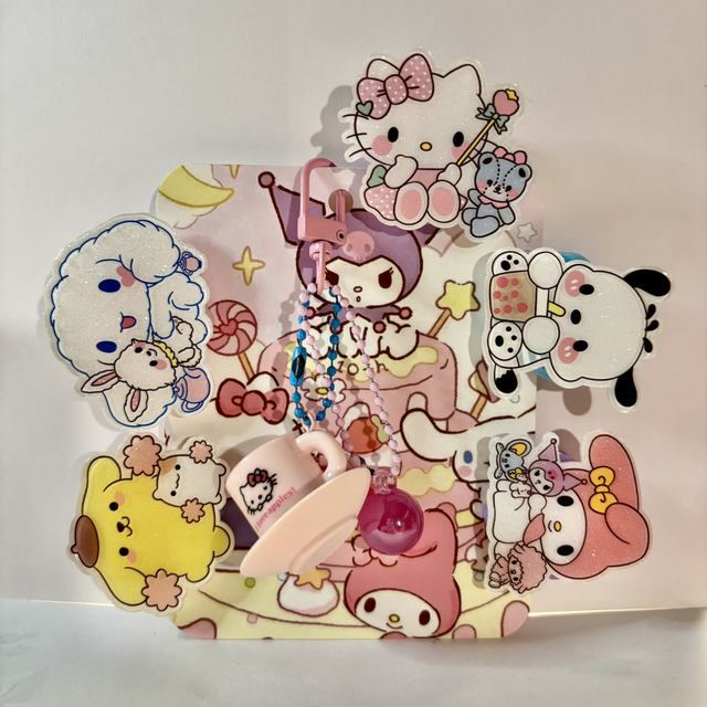 Sanrio Character Stationary Clips &amp; Keychain Set