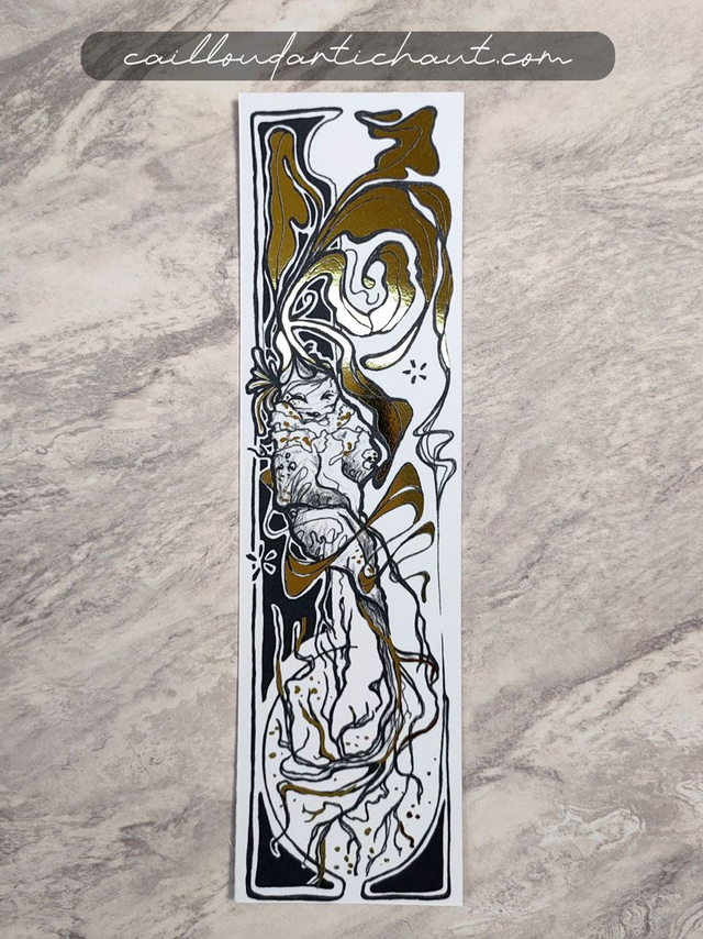 Mandragore art nouveau - MARQUE-PAGES DORÉ