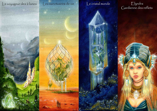 Lot de 4 marque-pages illustrés 