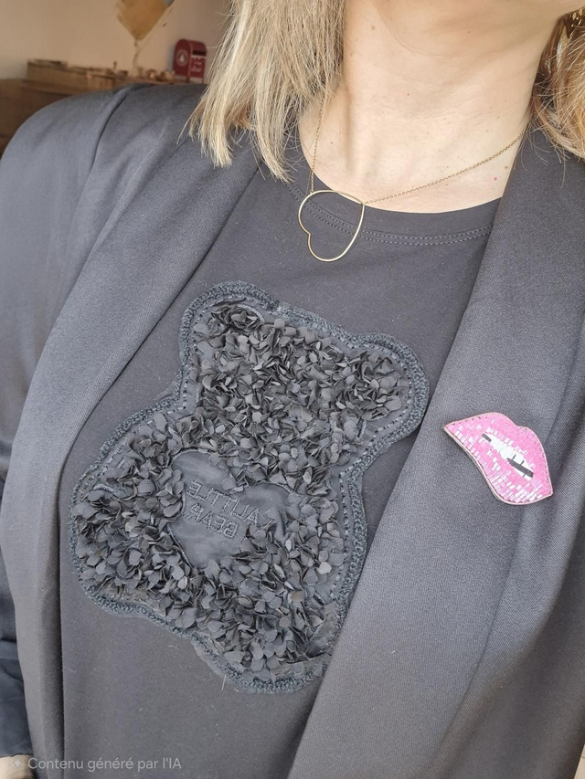 Top noir " Nounours "