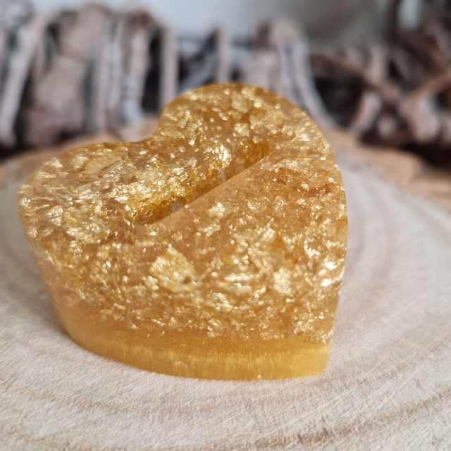 Ring Holder Gold Heart Single Slot