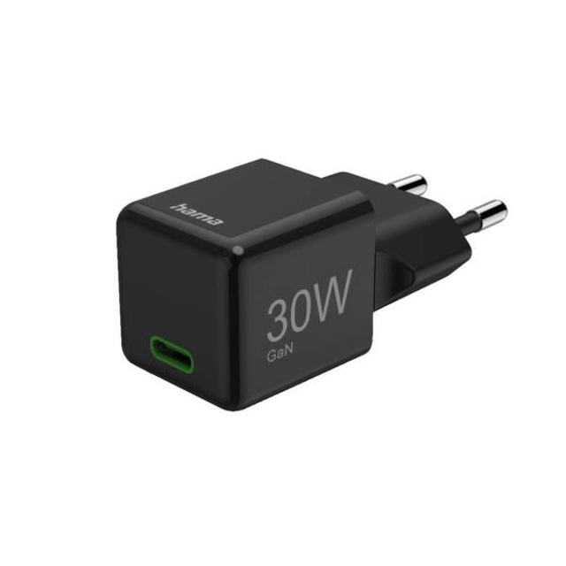 Hama Ladegerät 201986 SuperMini-Lader,USB-C, 30W Schwarz