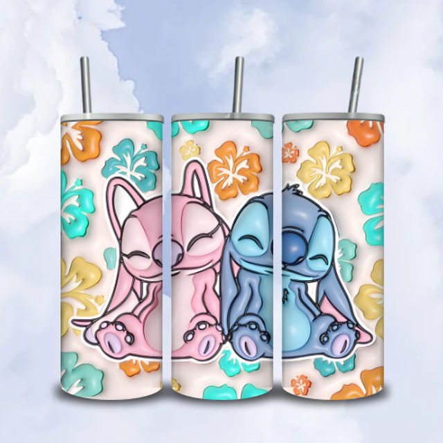 Tumbler 3D Angel et Stitch
