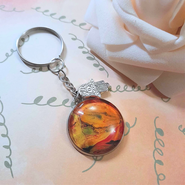 NOUR - Porte-clés métal argenté