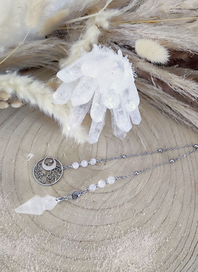 Pendule Divinatoire 2 en 1 Cristal de roche