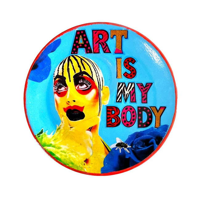 "Art is my Body" Light Blue Upcycled Trinket Dish - House of Frisson