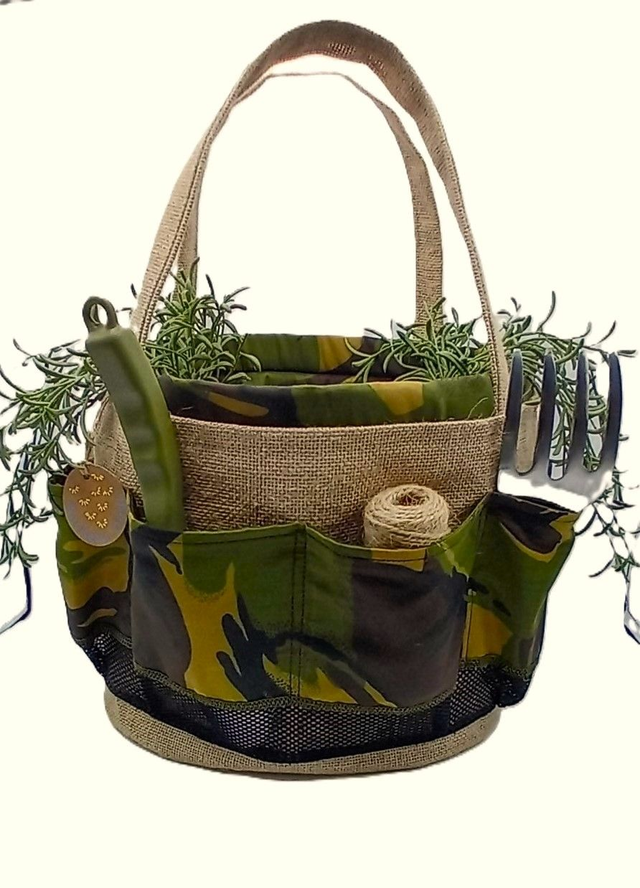 Gardeners Foragers Large Bucket Bag for Gathering and Harvesting with Garden Tool Storage