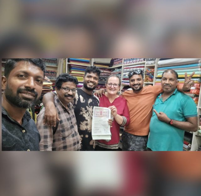 100.- Spende für die indische Ladenbesitzern Balu, Vishnu und Annu in Kerala