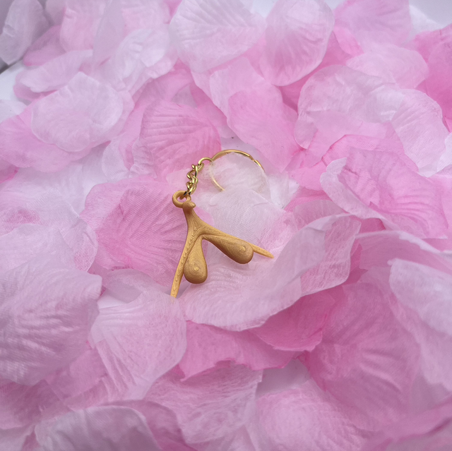 Porte clé clitoris Or