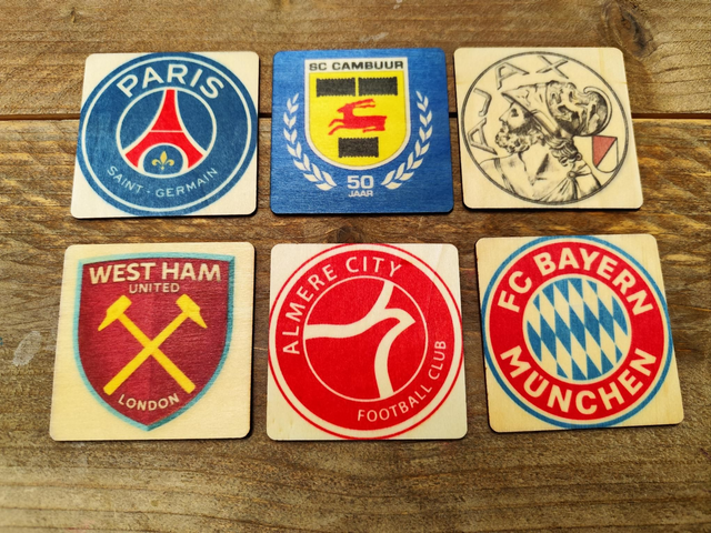 Club onderzetters set van 6