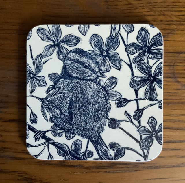 Spring Blue tit coaster