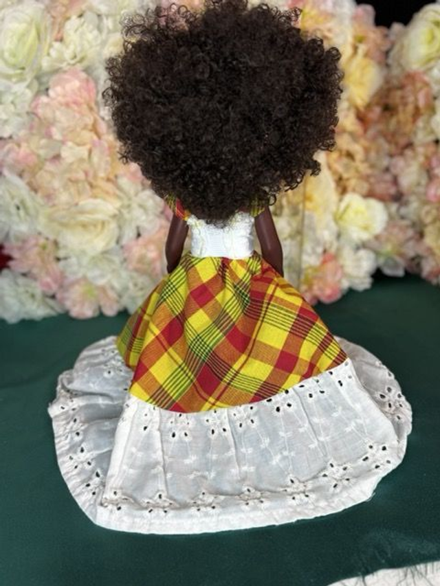 Poupée - Robe madras 100% Coton – Fait main