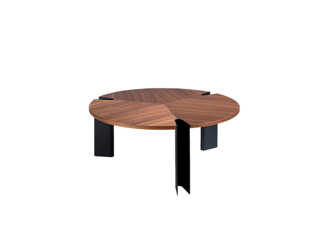 Table basse en Noyer et Acier