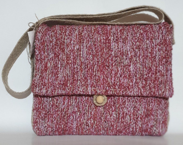 Handtasche gewebt pink