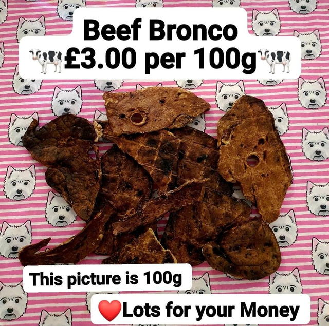 Beef Lung Bronco 100g