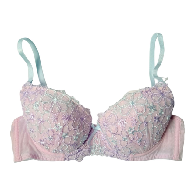 Pink multicolour floral Japanese Bra UK 32B