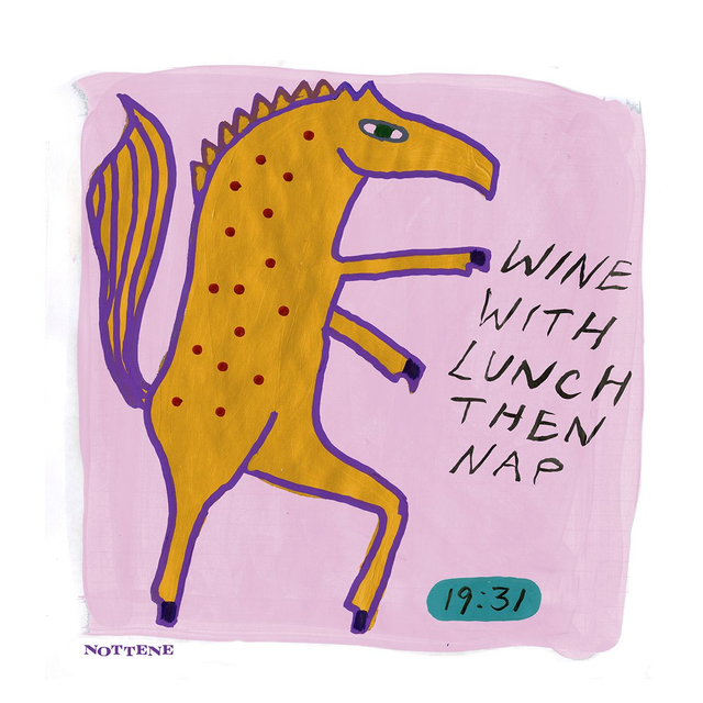 Wine with Lunch Then Nap Hankie 