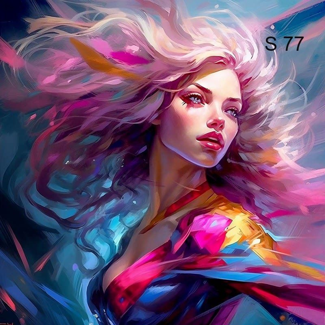 Panneau Magic woman en simili 30x30cm 