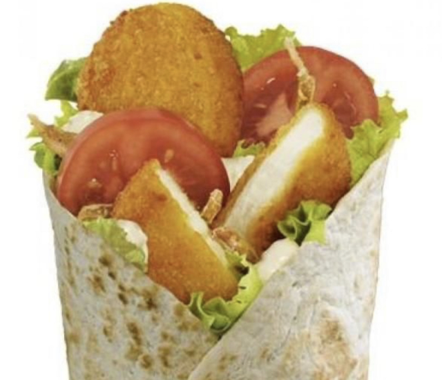 Le wrap beef ( steak ×2, crudités, chadder,sauce poivre