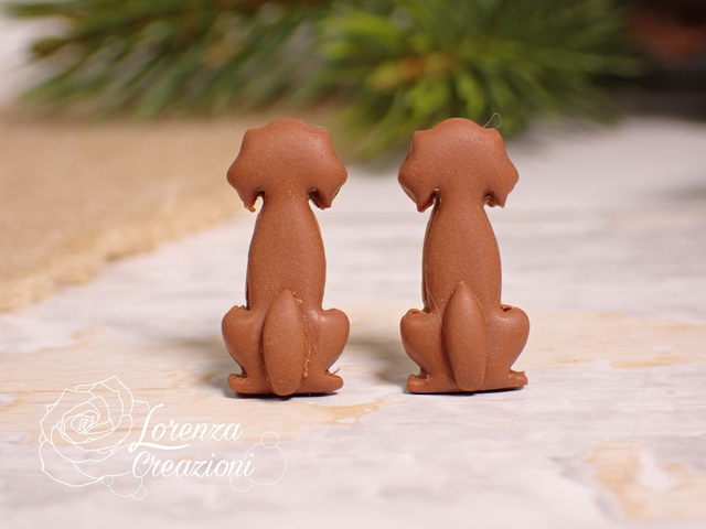 Orecchini a lobo cane marrone