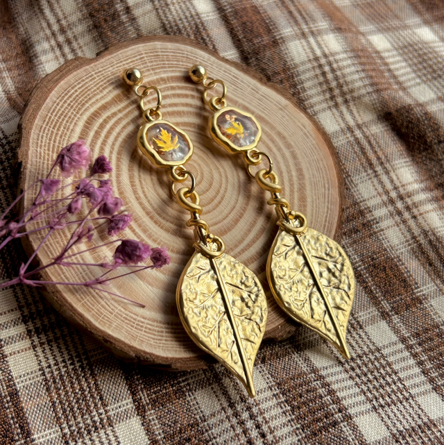 Cosy Autumn - Statement Leaf Dangles 