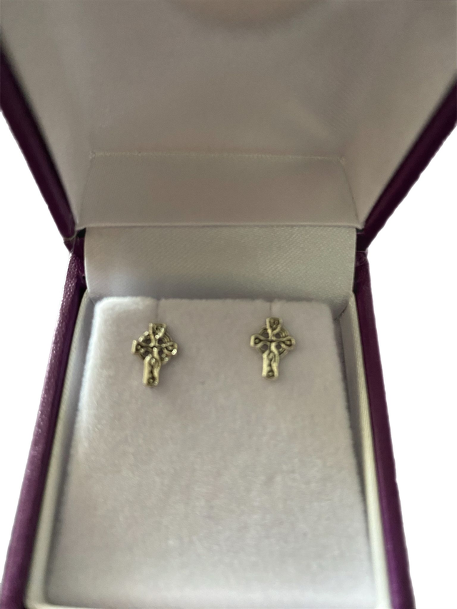 Sterling Silver Cross Stud Earrings