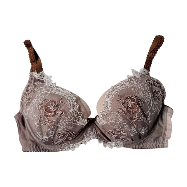  brown embroidered lace Japanese Bra UK 32C    