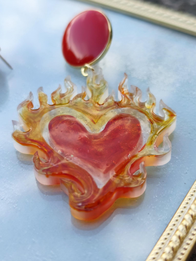 Boucles d'oreilles 'Burn Heart'
