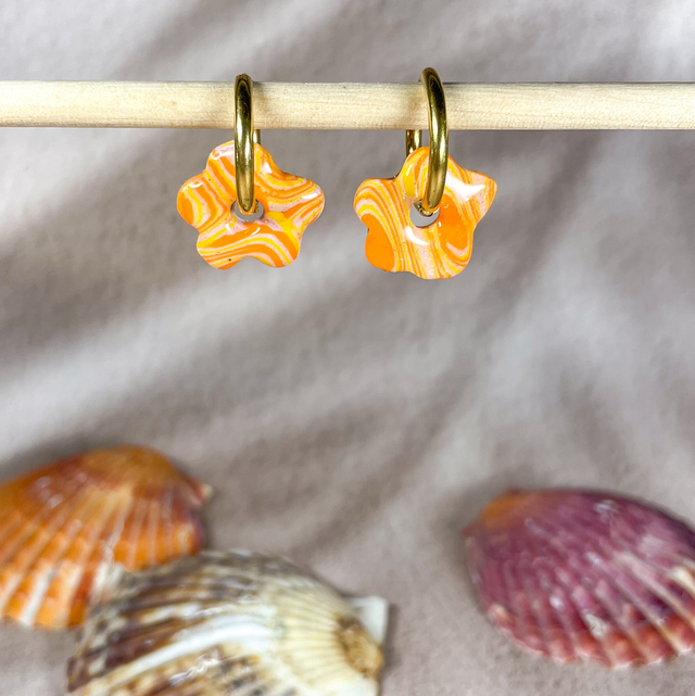 P’tites fleurs orangés (sans créoles)