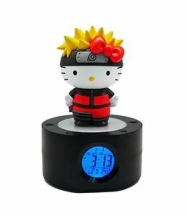 NARUTO HELLO KITTY - LED Light-Up Alarm Clock - 18 cm