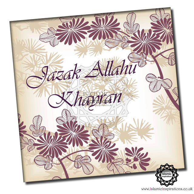 Jazak Allahu Khayran Sparkle Sparkle Greeting Card - JAZ002 