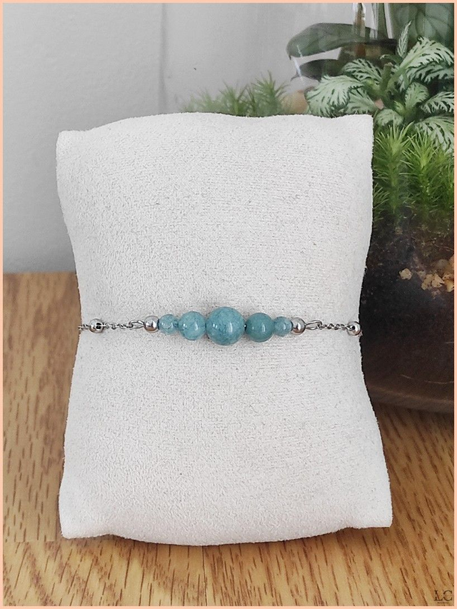 Bracelet chaîne - Aquamarine 