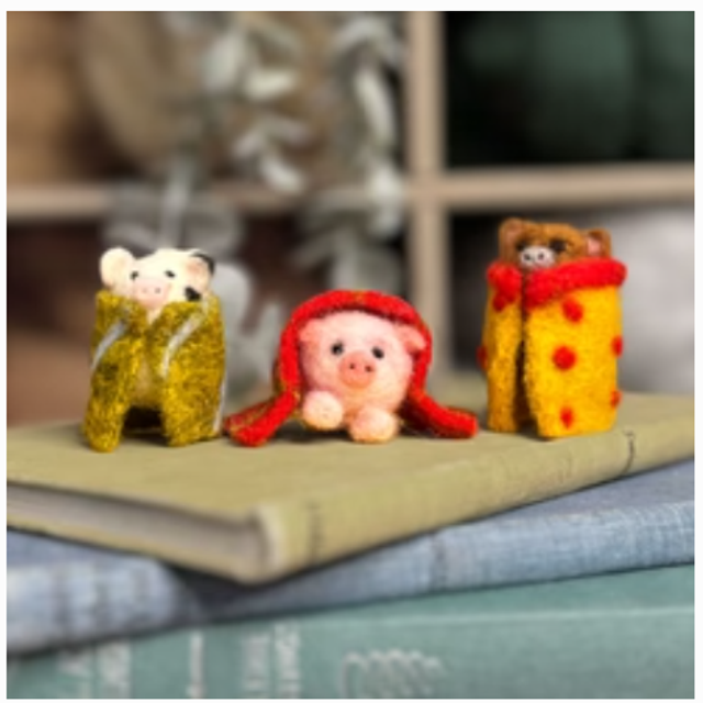 Pigs in Blankets Needle Felting Craft Kit