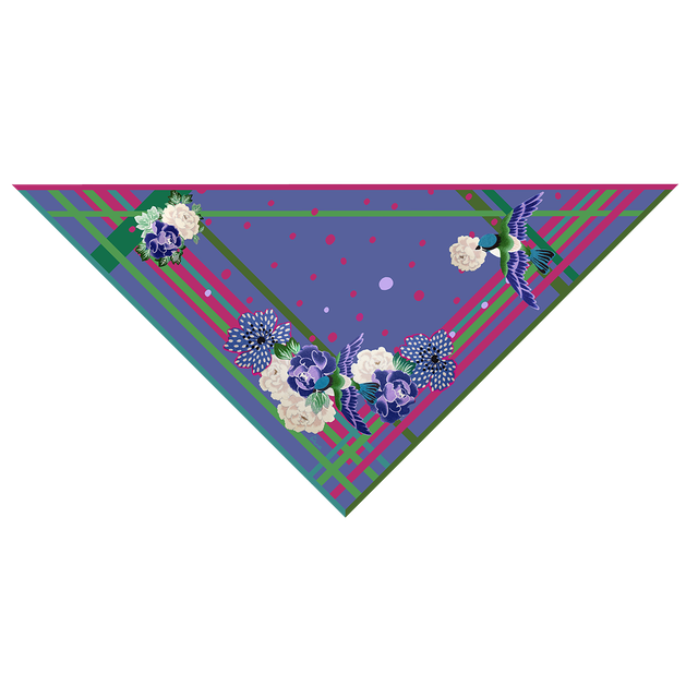 Foulard Paréo - Popeline de Coton - Bleu