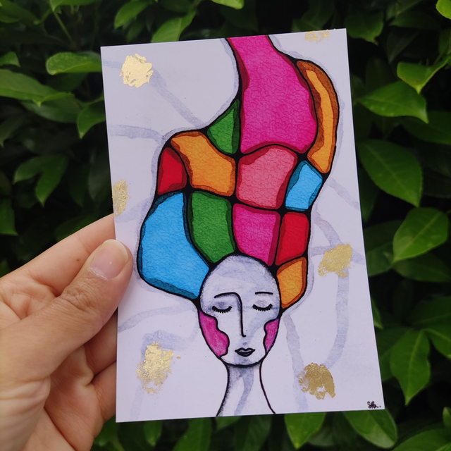 Chevelure arc-en-ciel 10x15cm