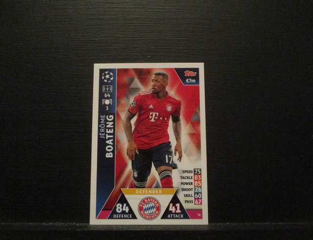 Jerome Boateng - UEFA Champions League Match Attax 2018/19 Original Trading Card #78
