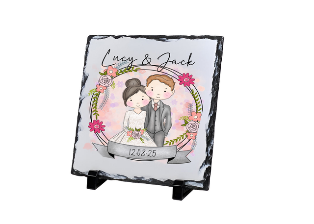 Couple Wedding Personalised Slate Tile